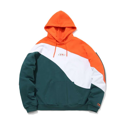 Li-Ning Neon Flame Orange Pullover Colorblock Hoodie Casual Style AWDQ515-4
