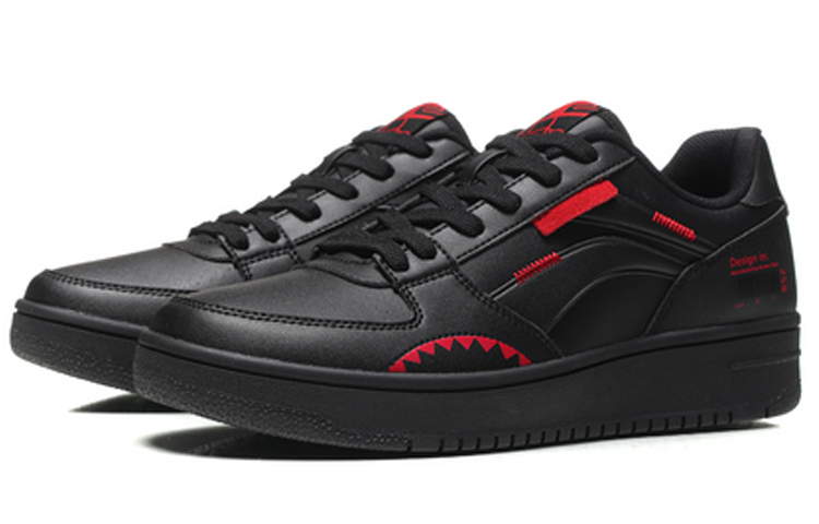 Lookbook Li-Ning No.258 Klassieke Vrijetijdschoen Laag ''Zwart Rood'' AGCN357-3
