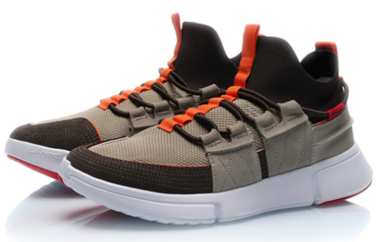 Lookbook 李宁 一體織 透氣 低幫 復古籃球鞋 男女同款 米卡其色