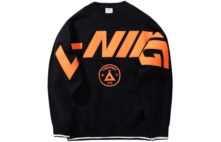 Li-Ning NYC Fashion Week Loose Pullover Sweatshirt Black for Men AWDP725-5