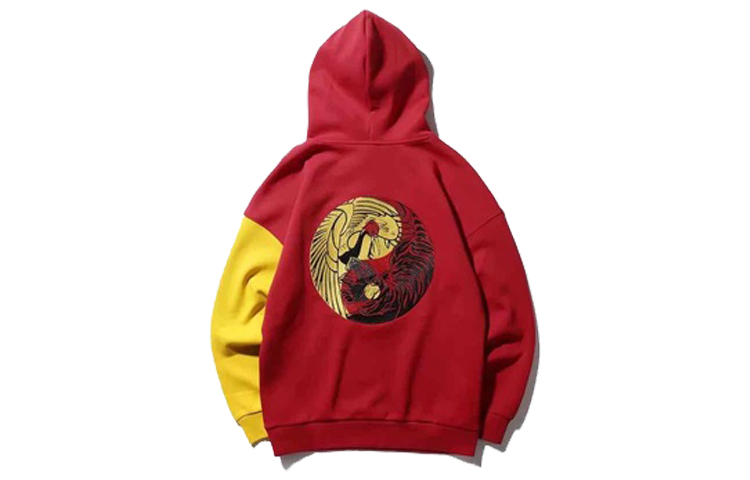 Lookbook Li-Ning NYC Fashion Week Tiger Crane Embroidery Red Sweatshirt (Unisex) AWDN989-3