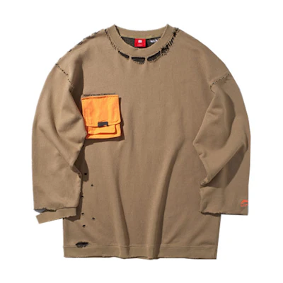 Li-Ning NYFW Collection Crewneck Pullover Sweatshirt Tiger Eye Brown AWDP634-3