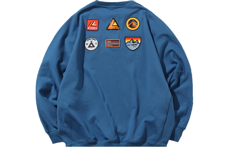 Li-Ning NYFW Collection Dark Blue Casual Crewneck Pullover Sweatshirt Men AWDP729-2