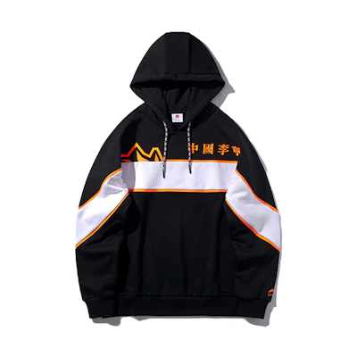 Li-Ning NYFW Embroidered Logo Colorblock Pullover Sweatshirt Black Unisex AWDP845-5
