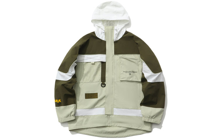 Li-Ning Olive Green Colorblock Loose Fit Sports Hoodie Jacket AFDR049-2