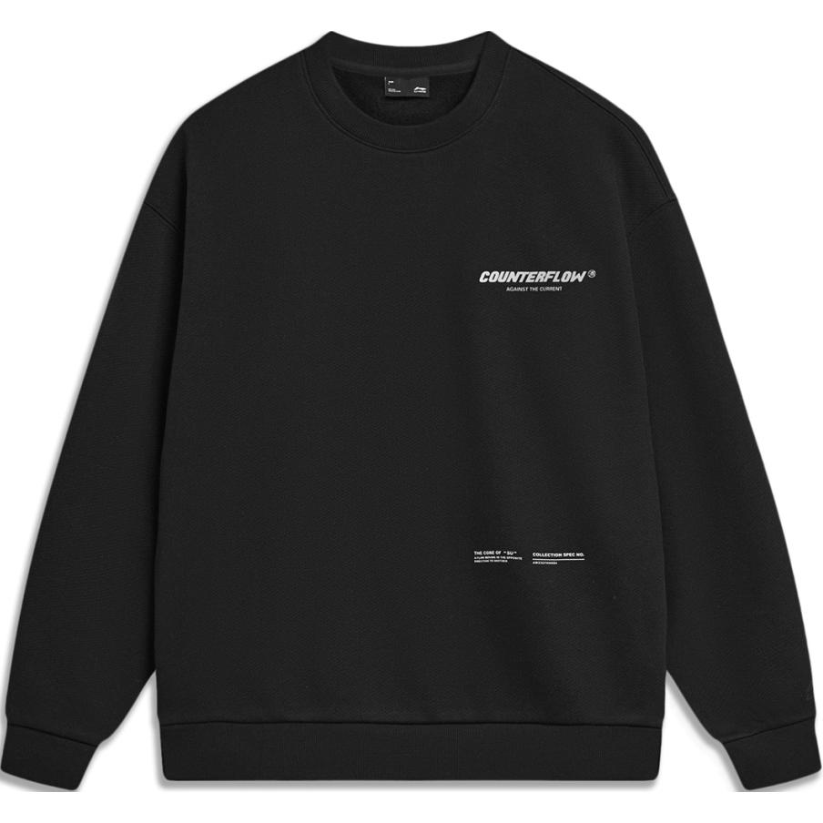 Li-Ning Outdoor CF Comfortable Fleece Pullover Sweatshirt Unisex Black AWDUF95-1