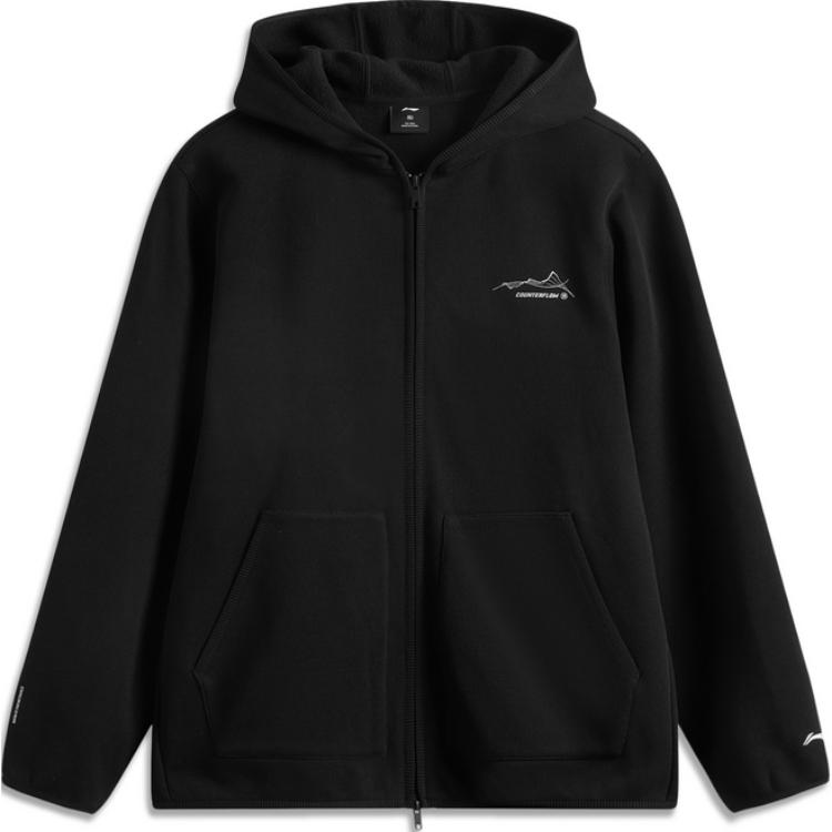 Li-Ning Outdoor CF Hooded Fleece Sweatshirt Unisex Black AWDU967-5