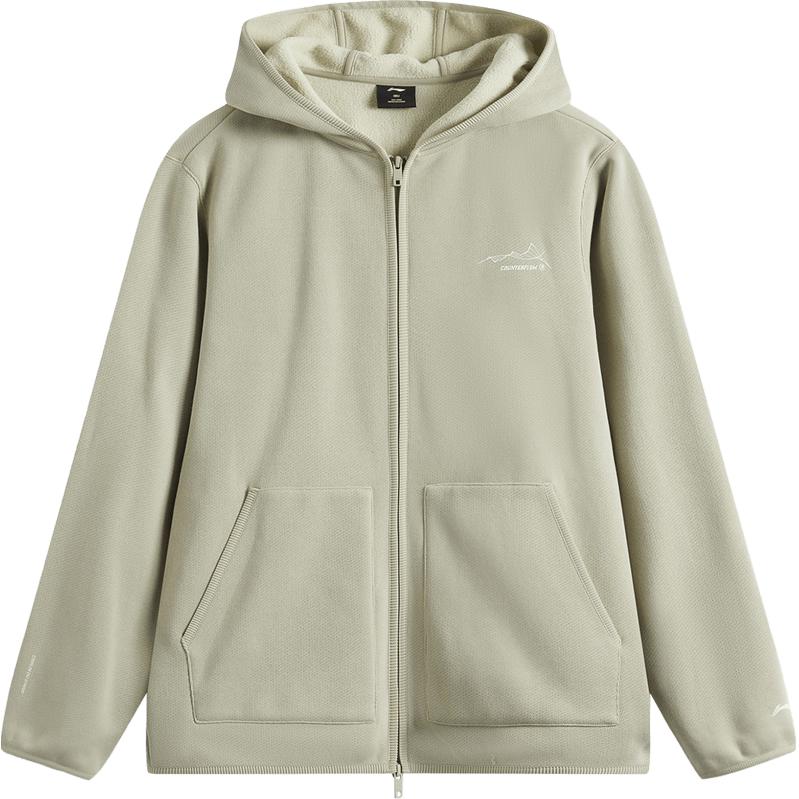 Li-Ning Outdoor CF Infrared Heated Fleece Hoodie Unisex - Limestone AWDU967-1