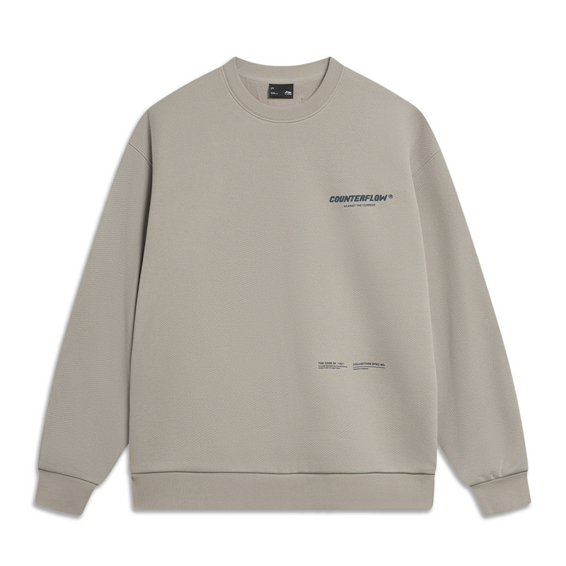 Li-Ning Outdoor CF Round Neck Fleece Sweatshirt Grey Unisex AWDUF95-2