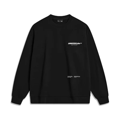 Li-Ning Outdoor CF Series Letter Print Black Pullover Sweatshirt Unisex Casual AWDUF97-1
