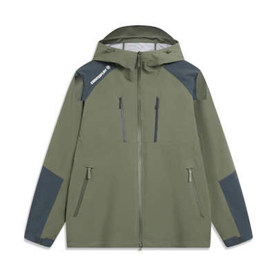 Li-Ning Outdoor CF Suo Wanlong Armored Hooded Water-Resistant Jacket Olive Green AFDT819-2