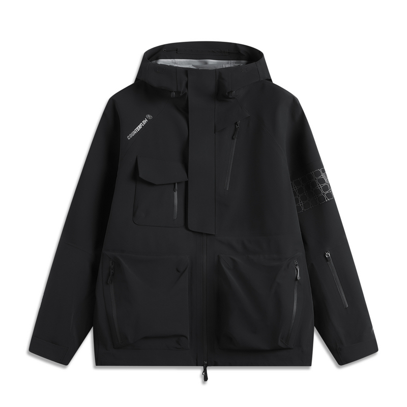 Li-Ning Outdoor CF Suo Wanlongjia Breath Pro Waterproof Windproof Jacket Black Unisex AEMU045-5