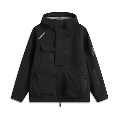 Li-Ning Outdoor CF Suo Wanlongjia Breath Pro Waterproof Windproof Jacket Black Unisex AEMU045-5