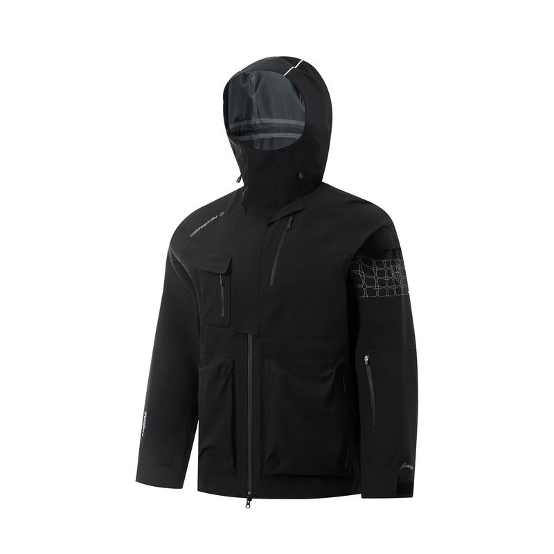 Shop 李寧戶外CF索萬龍甲防水防風透氣外套 黑色 中性款 AEMU045-5