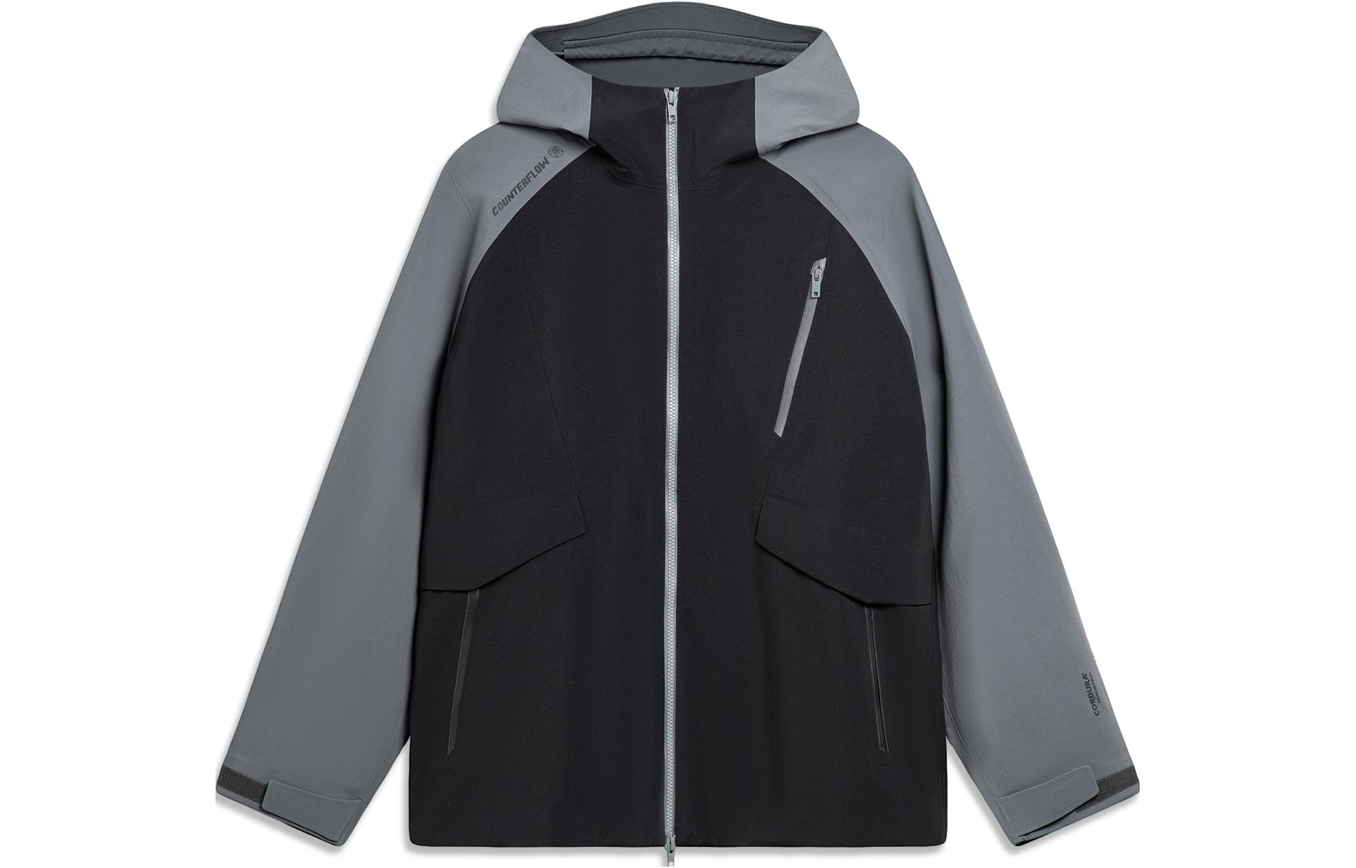 Li-Ning Outdoor CF Wanlong Armor Waterproof Windproof Hooded Jacket Black AFDT825-1