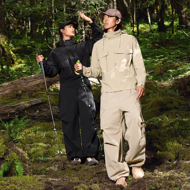 Shop Li-Ning Outdoor Waterproof Windproof Jacket Black Unisex Hooded Long Sleeve AEMU043-4