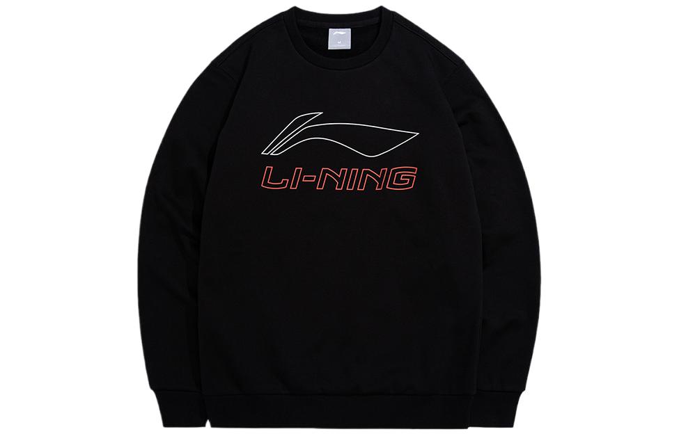 Li-Ning Oversized Big Logo Crewneck Sweatshirt Black - Unisex AWDQD23-1