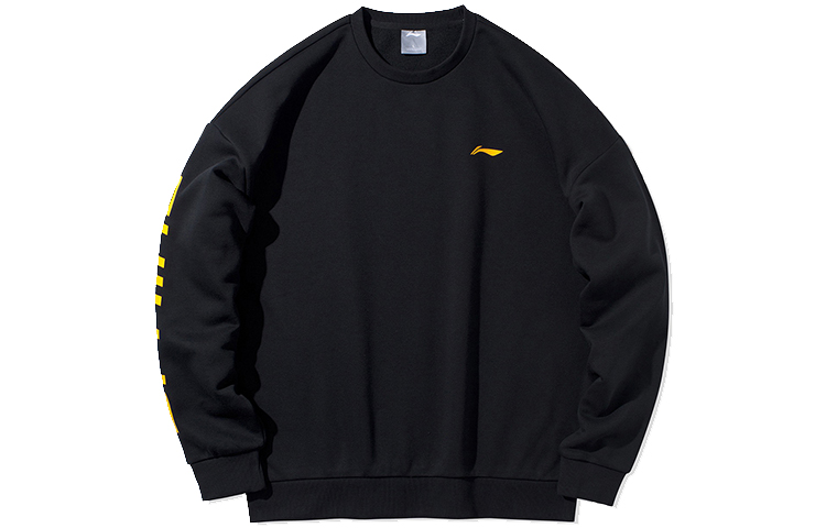 Li-Ning Oversized Fleece Crewneck Sweatshirt Black Unisex AWDP932-10