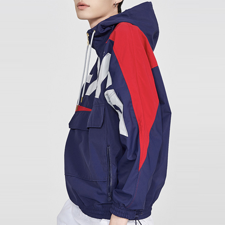 Details for 李寧大Logo寬鬆半拉鍊連帽衫 藍色 男女款 AFDQ025-3