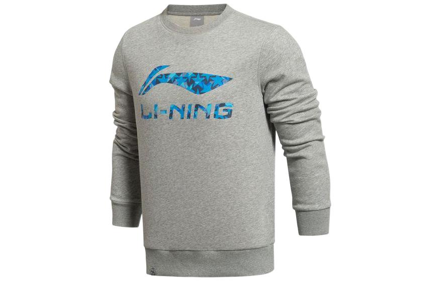 Li-Ning Oversized Logo Crewneck Sweatshirt Unisex - Gray YWDT229-1