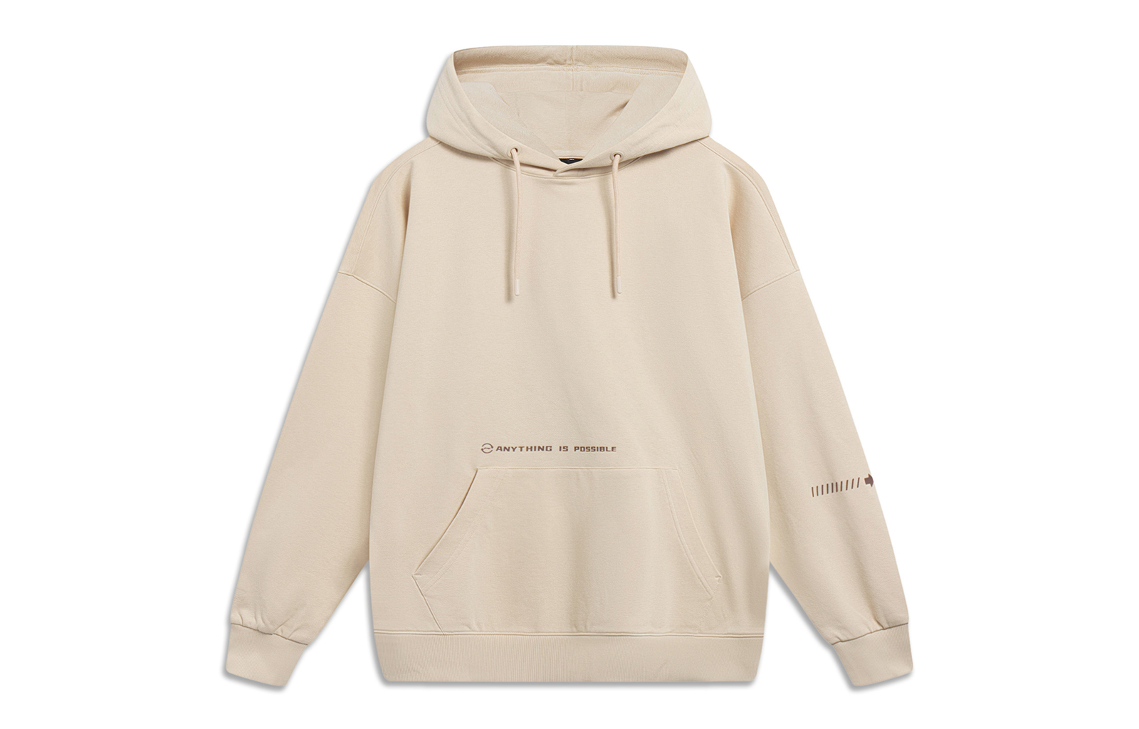 Li-Ning Oyster Gray Unisex Hoodie - Sport Lifestyle Series Solid Color AWDT599-3