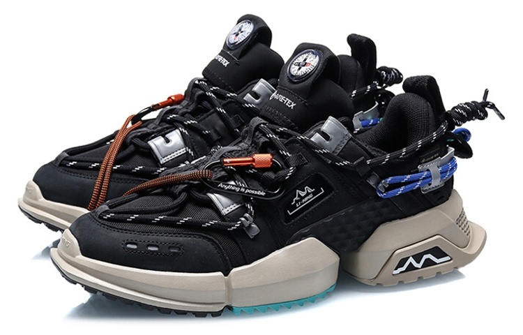 Lookbook LiNing李寧 盤古 GTX 穩定潮流 低幫 運動休閒鞋 男款 黑銀