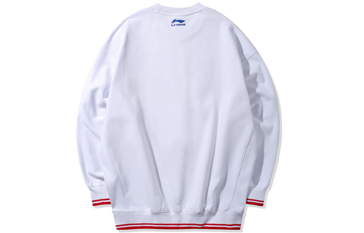 Lookbook Li-Ning Paris Fashion Show Drop Loose Pullover Sweatshirt White - AWDQ317-1