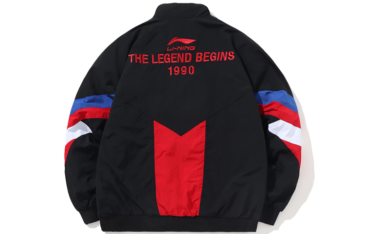 Lookbook Chaqueta Negra Unisex Li-Ning Paris Fashion Week Logo Colección AJDP015-2