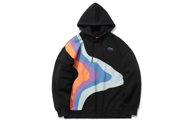 Li-Ning Paris Fashion Week Hoodie Black Casual Sports Sweatshirt AWDR167-2