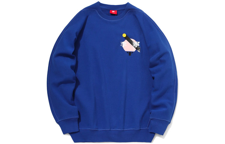 Li-Ning Paris Fashion Week Logo Crewneck Sweatshirt Deep Blue - Sportswear AWDQ339-4