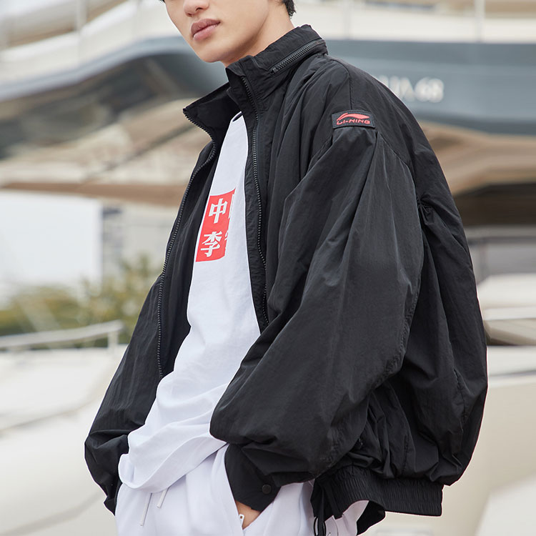 Details for 李宁巴黎时装周宽松可变形连帽夹克黑色男女同款 AJDP019-3
