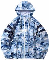 Li-Ning Paris Fashion Week Loose Fit Sports Jacket Men Blue Porcelain Print AFDQ145-1 Li-Ning Paris Fashion Week Loose Fit Sports Jacket Men Blue Porcelain Print AFDQ145-1