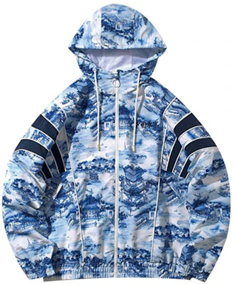 李寧巴黎時裝周寬鬆運動夾克 男款 藍色陶瓷印花 AFDQ145-1 Order 李寧巴黎時裝周寬鬆運動夾克 男款 藍色陶瓷印花 AFDQ145-1