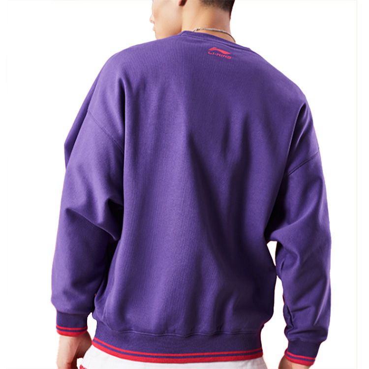 Details for Li-Ning Paris Fashion Week Oversized Pullover Sweatshirt - Purple AWDQ631-1
