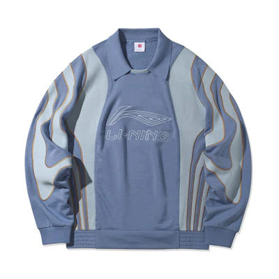 Li-Ning Paris Fashion Week Patchwork Crewneck Sweatshirt Blue - AWDR205-1