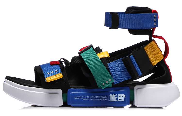 Li-Ning Paris Fashion Week Sandals 'Blue Red Yellow' AGBN079-3