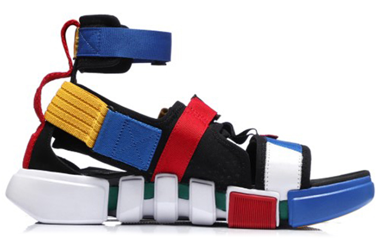 Order Sandal Li-Ning Minggu Fesyen Paris 'Biru Merah Kuning' AGBN079-3