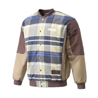 Li-Ning Patchwork Plaid Loose Jacket - Gingerbread Brown AJMR003-1