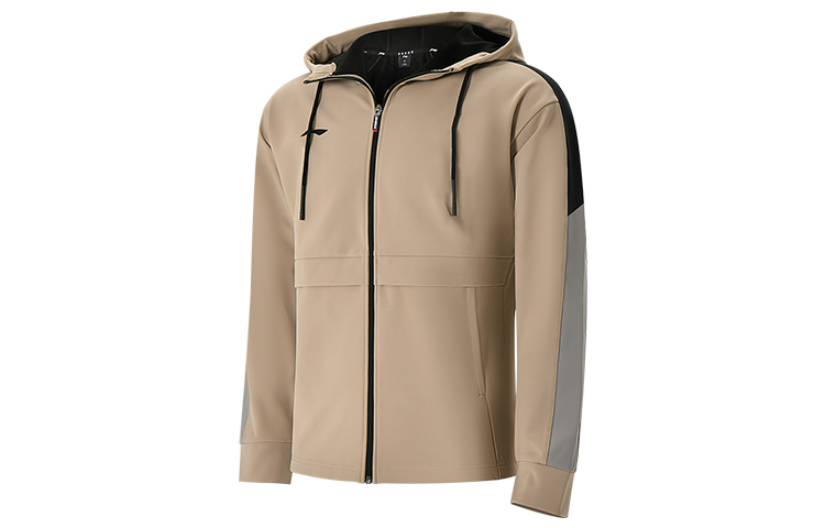 Lookbook Li-Ning Ping Pong Glory Jaket Hoodie Zip Unisex Logo Colorblock Perak Mink AJDS855-2
