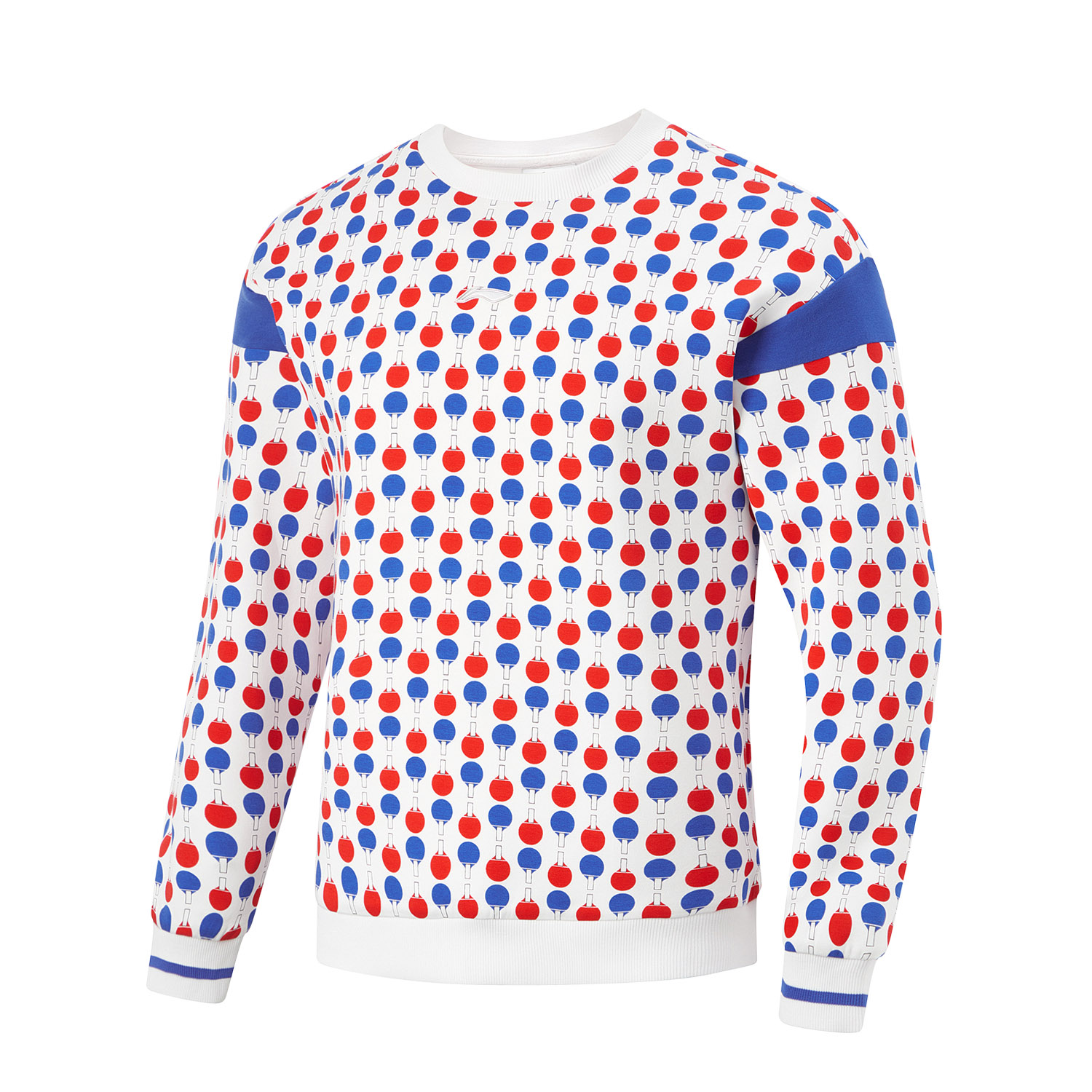 Li-Ning Ping Pong Series All-Over Print Breathable Sweatshirt White Unisex AWDUA57-2