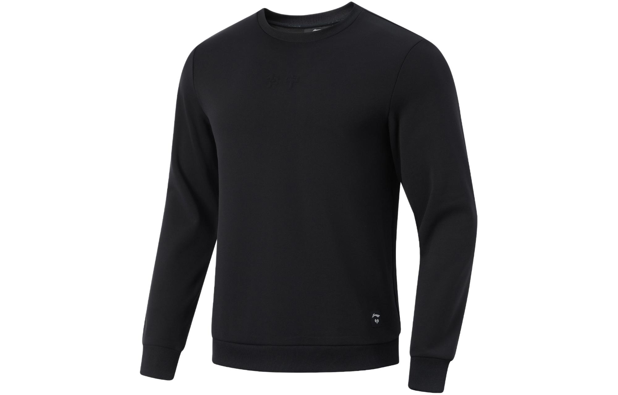 Li-Ning Ping Pong Series Black Fleece Crewneck Sweatshirt Unisex AWDUA61-1