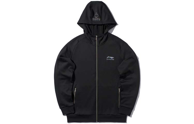 Li-Ning Ping Pong Series Black Quick-Dry Hooded Jacket AWDM527-1