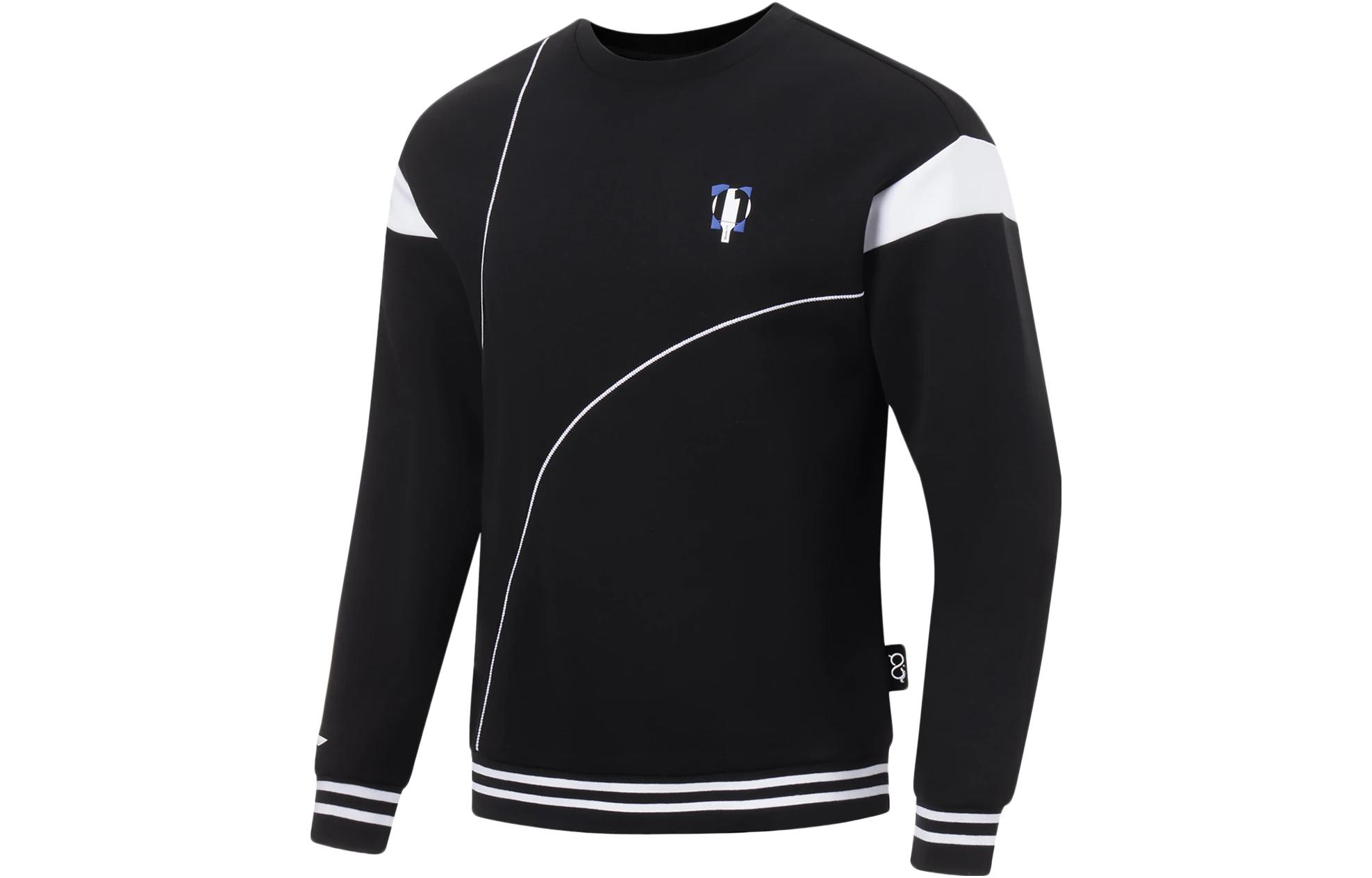 Li-Ning Ping Pong Series Colorblock Pullover Sweatshirt Unisex Black AWDT649-1