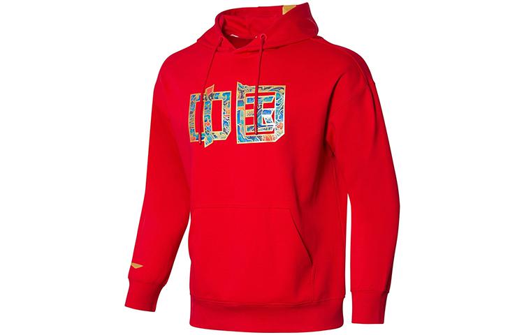 Li-Ning Ping Pong Series Fun Print Pullover Hoodie Red AWDR747-2