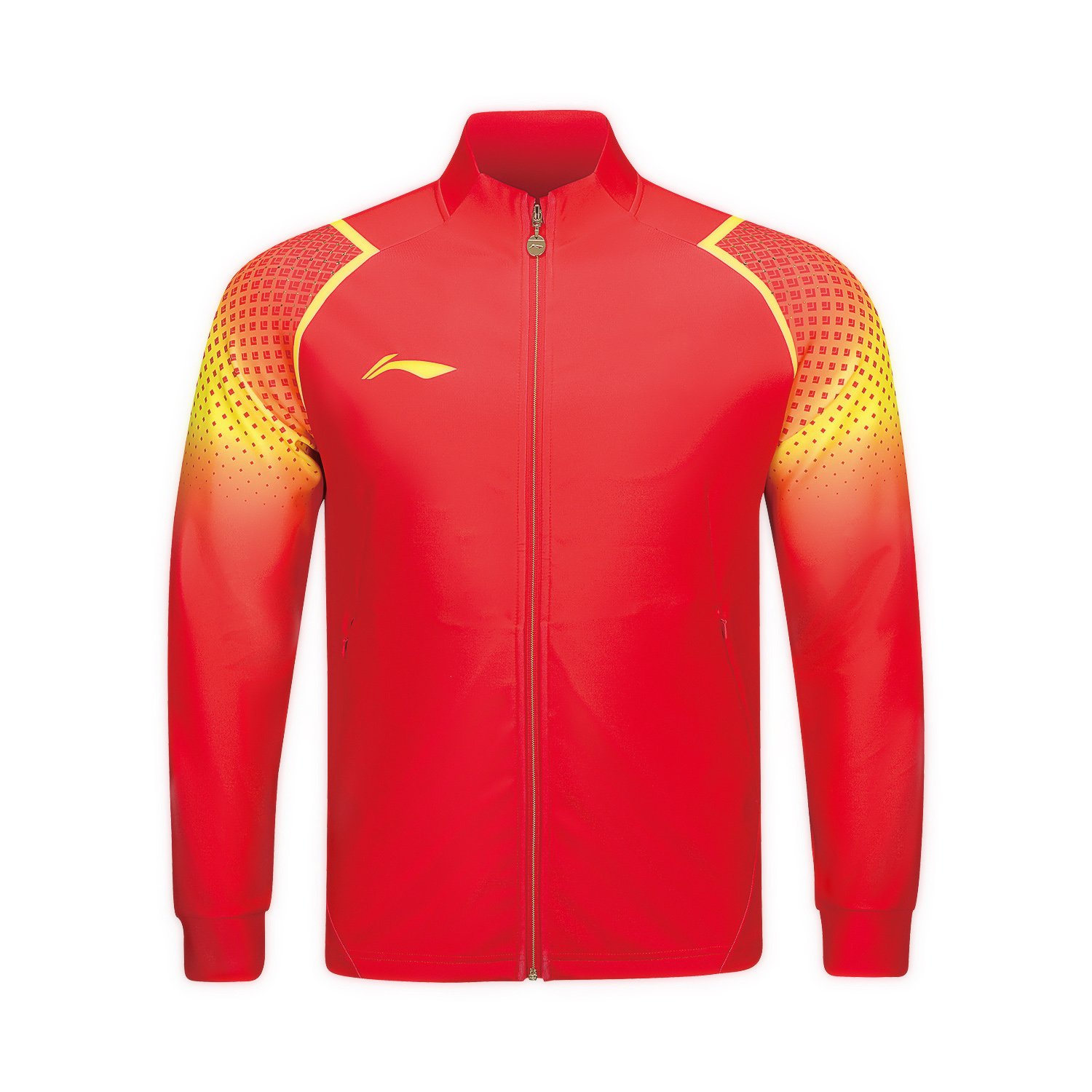 Li-Ning Ping Pong Series Gradient Print Zip Jacket Red for Men AWDU377-1