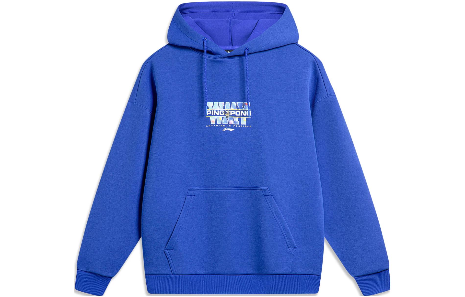 Li-Ning Ping Pong Series Letter Print Hoodie Unisex AWDTF13-1