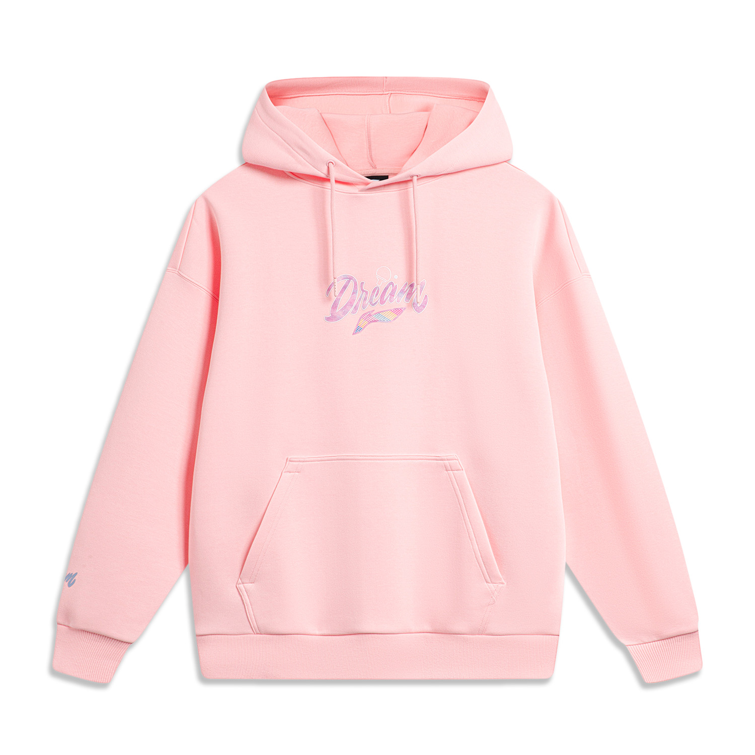 Li-Ning Ping Pong Series Letter Print Hoodie Unisex - Frosting Pink AWDTF15-1