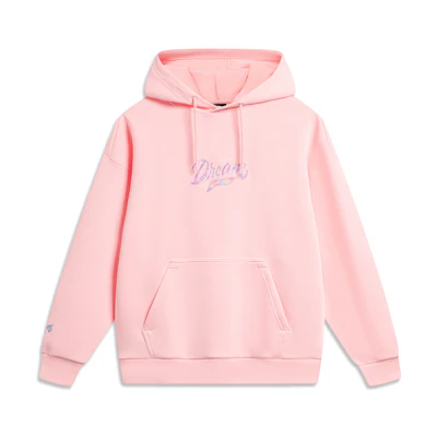 Li-Ning Ping Pong Series Letter Print Hoodie Unisex - Frosting Pink AWDTF15-1