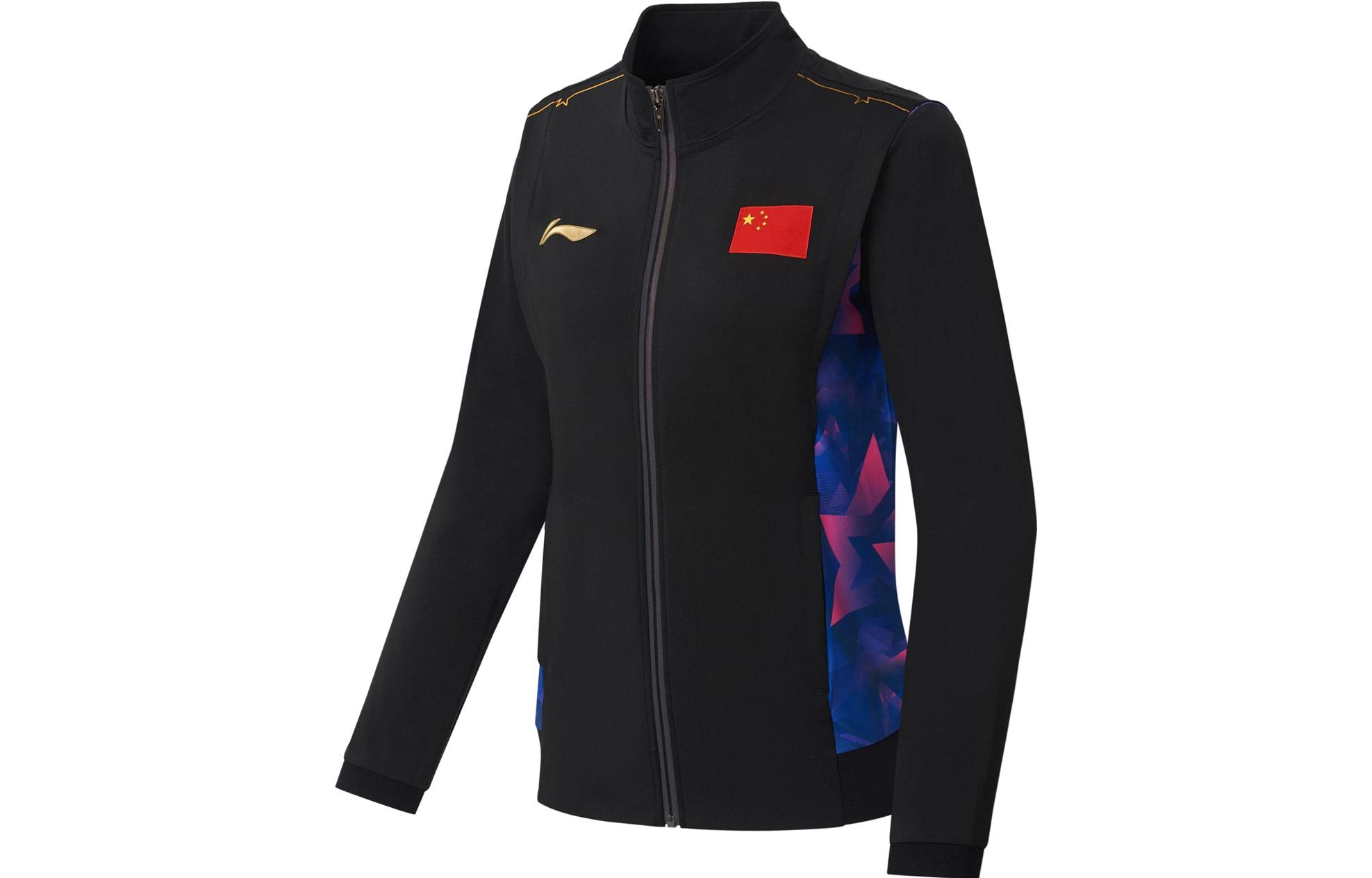 Li-Ning Ping Pong Series Letter Print Jacket Black AYYS021-1
