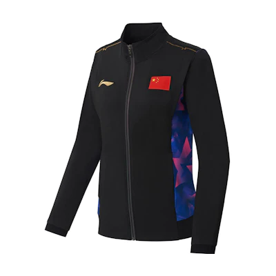 Li-Ning Ping Pong Series Letter Print Jacket Black AYYS021-1